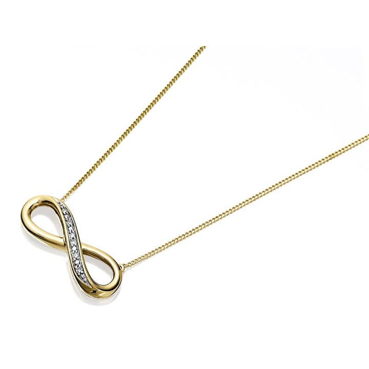 Love It! 9ct Gold Diamond Infinity Necklace - D62305