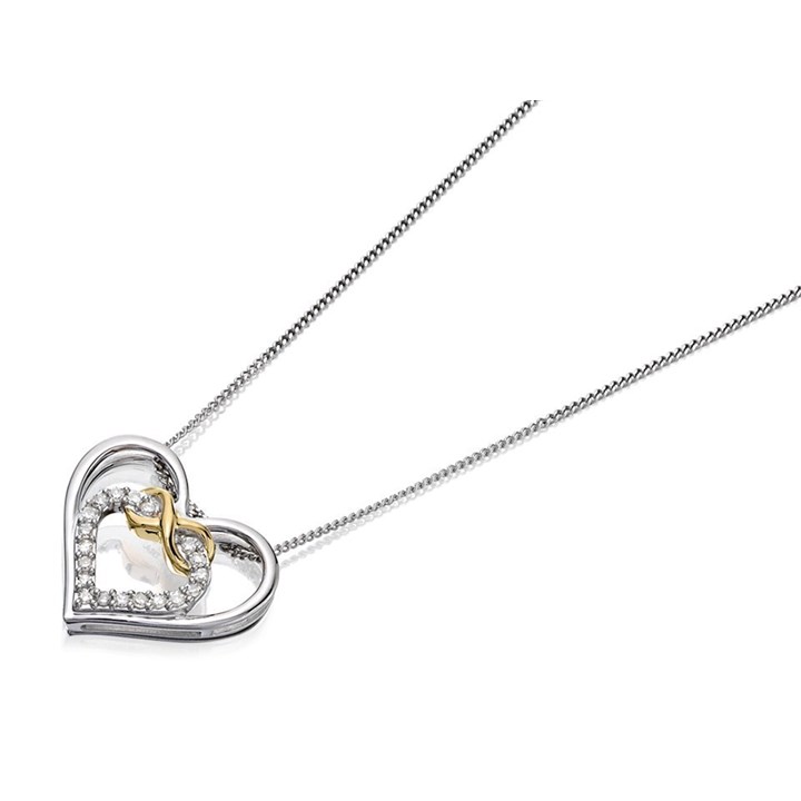Love It! 9ct Gold Two Colour Diamond Infinity Heart Necklace - 6pts - D62307