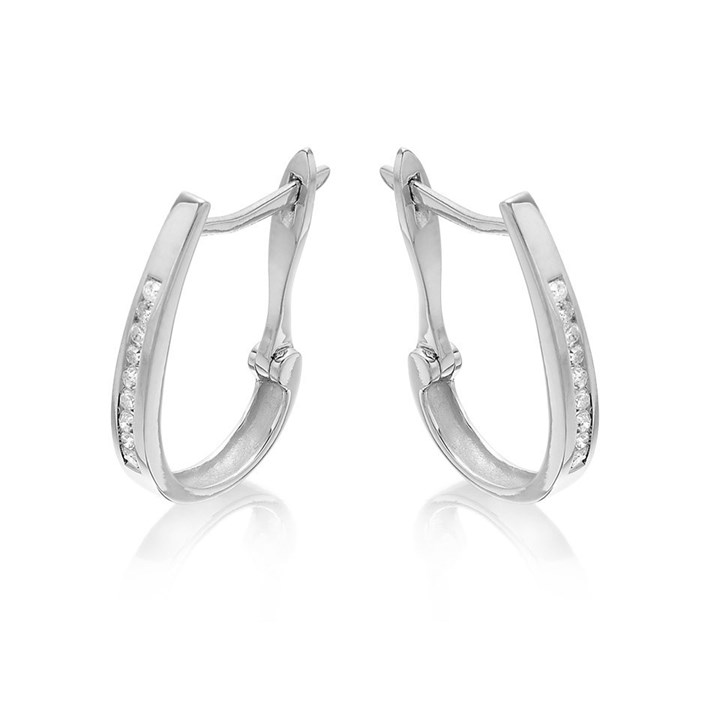 Love It! 9ct White Gold Diamond Hoop Earrings - 10pts per pair - D62330