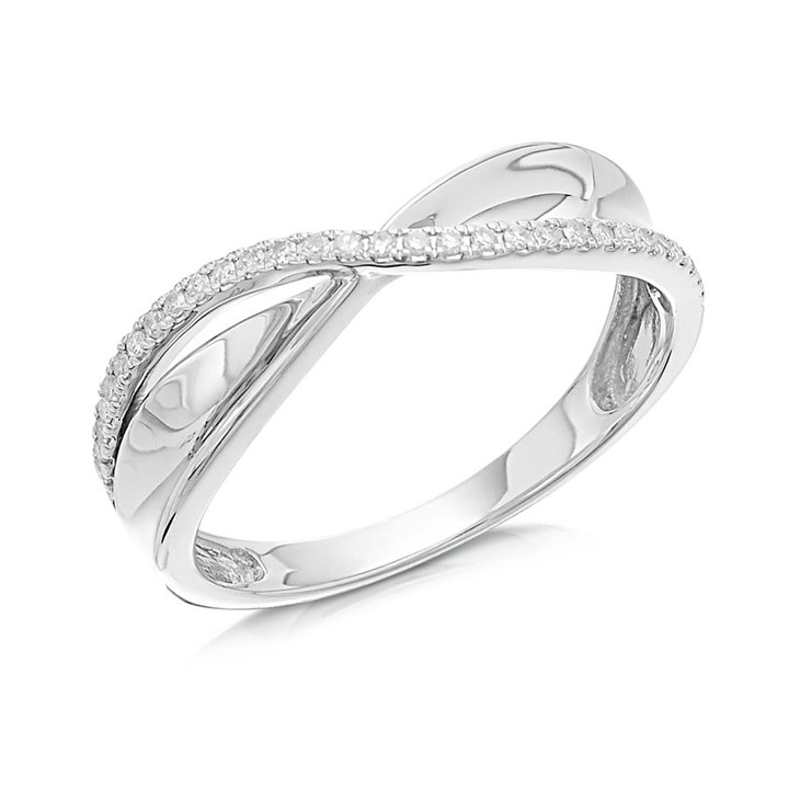Love It! 9ct White Gold Diamond Kiss Ring - 10pts - D62355