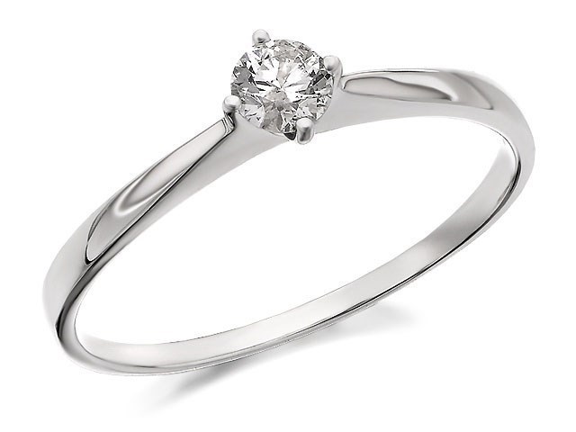 9ct White Gold Diamond Solitaire Ring - 1/4ct - D6328