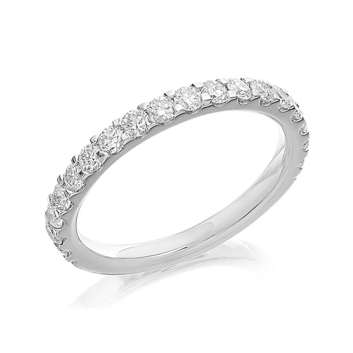 9ct White Gold Diamond Half Eternity Ring - 3/4ct - AGI Certificated - D66102