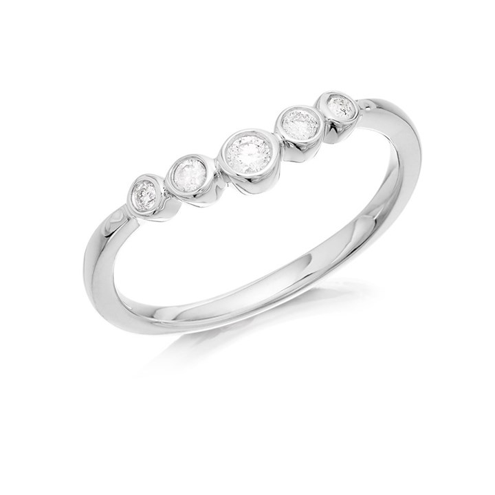 9ct White Gold Five Stone Diamond Ring - 11pts - D66113