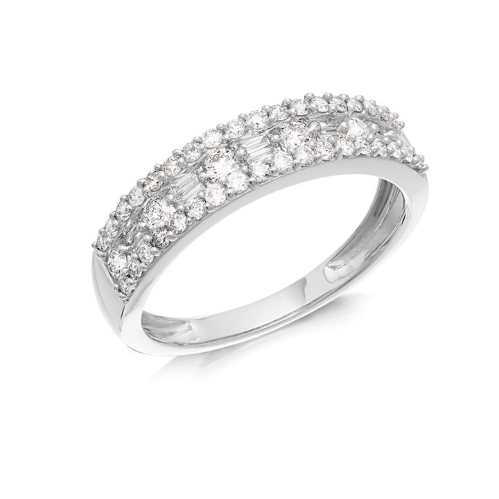 9ct White Gold Diamond Band Ring - 1/2ct - D66115