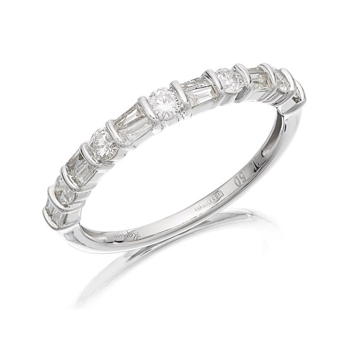 9ct White Gold Diamond Band Ring - 1/2ct - D66117