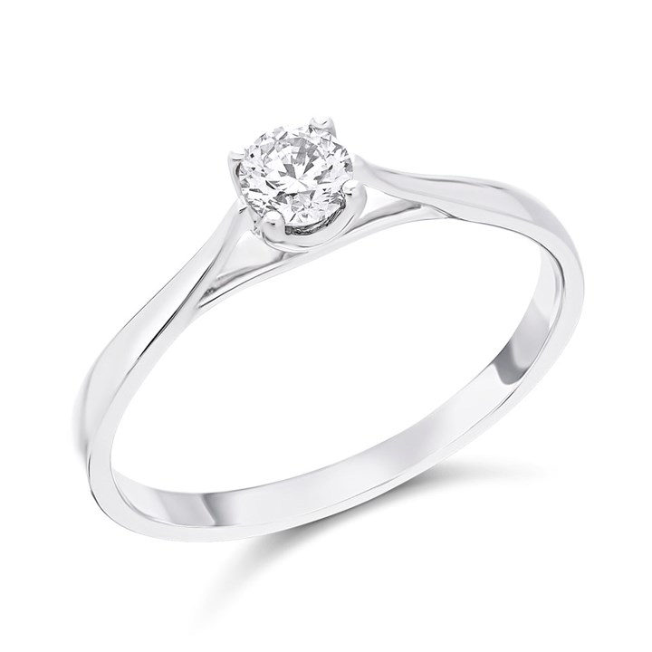 9ct White Gold Diamond Solitaire Ring - 1/4ct - AGI Certificated - D66127