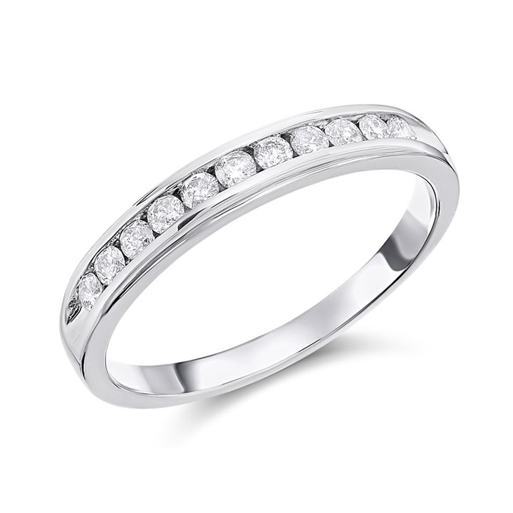 9ct White Gold Diamond Half Eternity Ring - 1/4ct - D66139