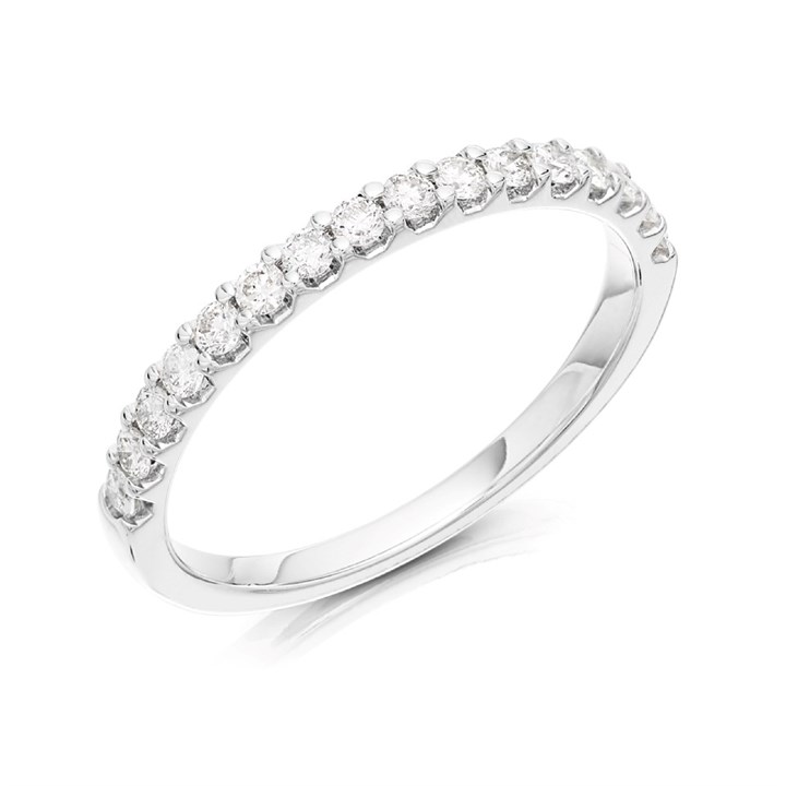 9ct White Gold Diamond Half Eternity Ring - 1/3ct - D66198