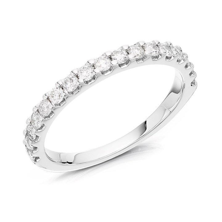 9ct White Gold Diamond Half Eternity Ring - 1/2ct - D66199