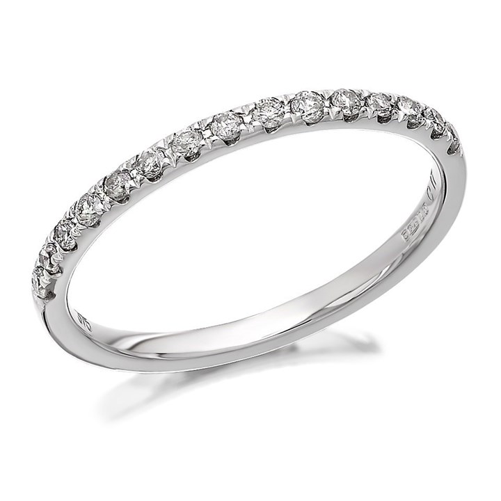 9ct White Gold Diamond Half Eternity Ring - 17pts - D6802