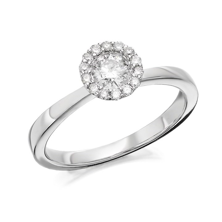 9ct White Gold Diamond Cluster Ring - 1/2ct - D6823