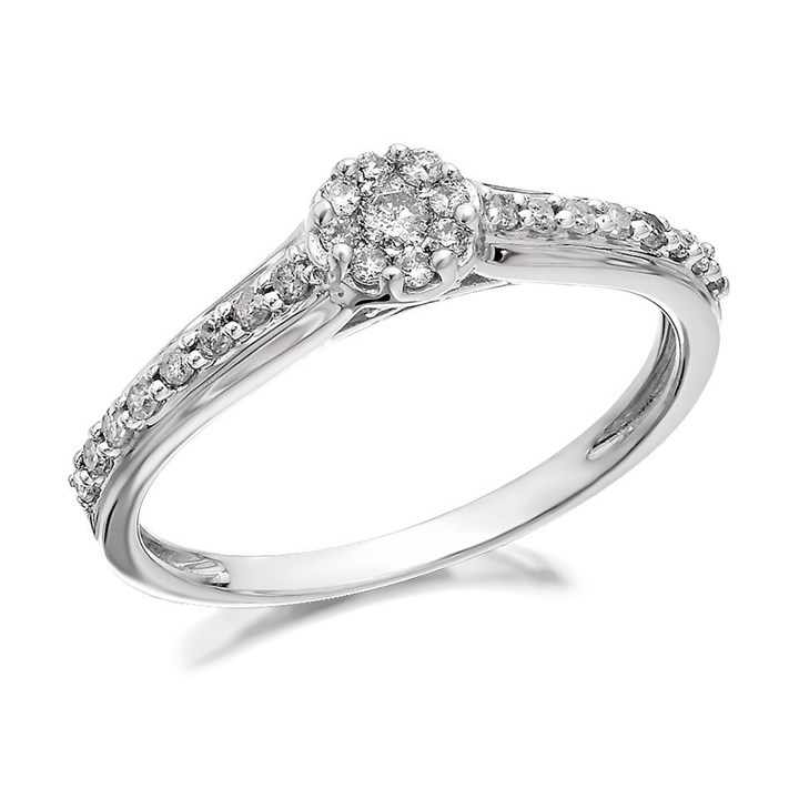 9ct White Gold Diamond Ring - 20pts - D6829