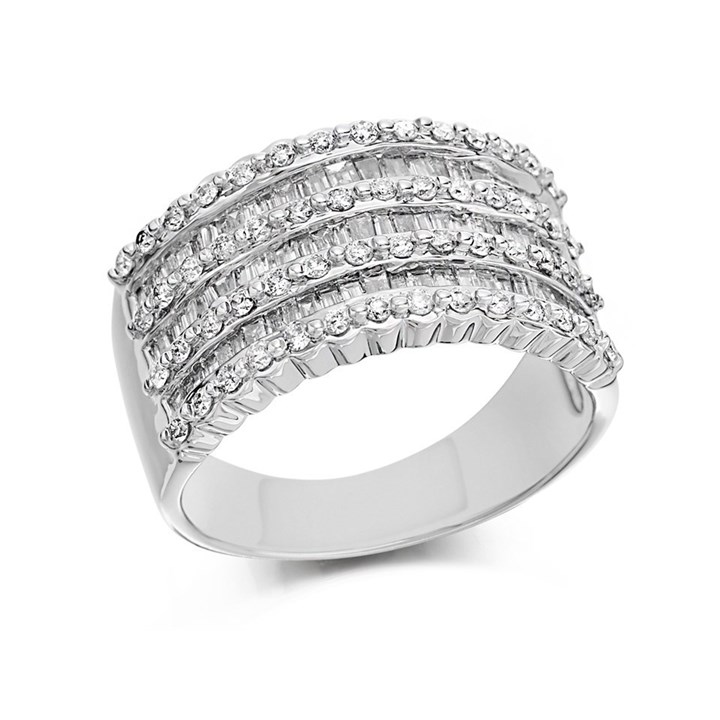 9ct White Gold 1 Carat Diamond Band Ring - D6831