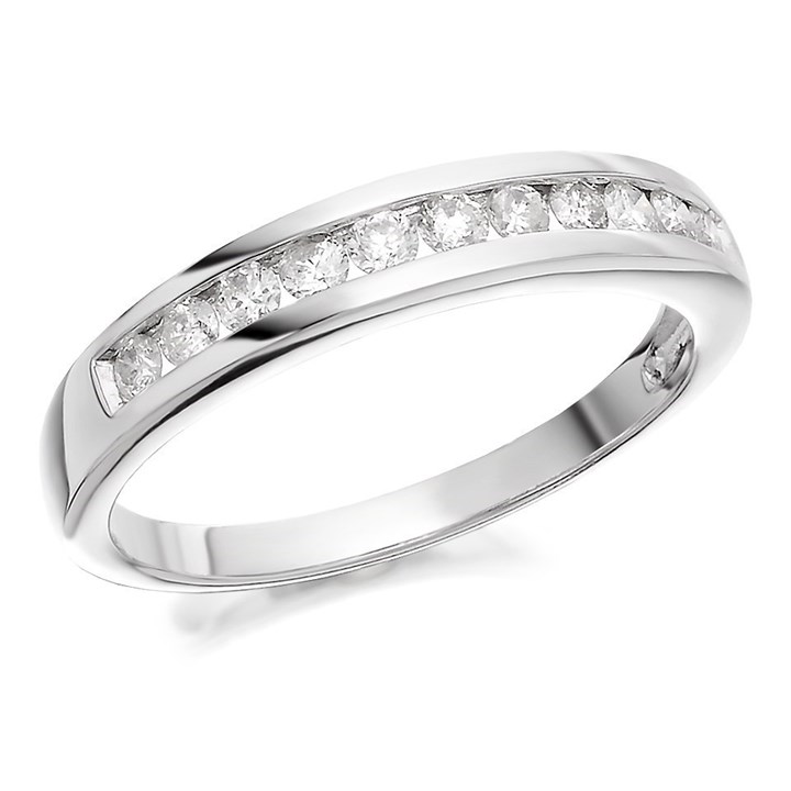9ct White Gold Diamond Half Eternity Ring - 1/2ct - D71122