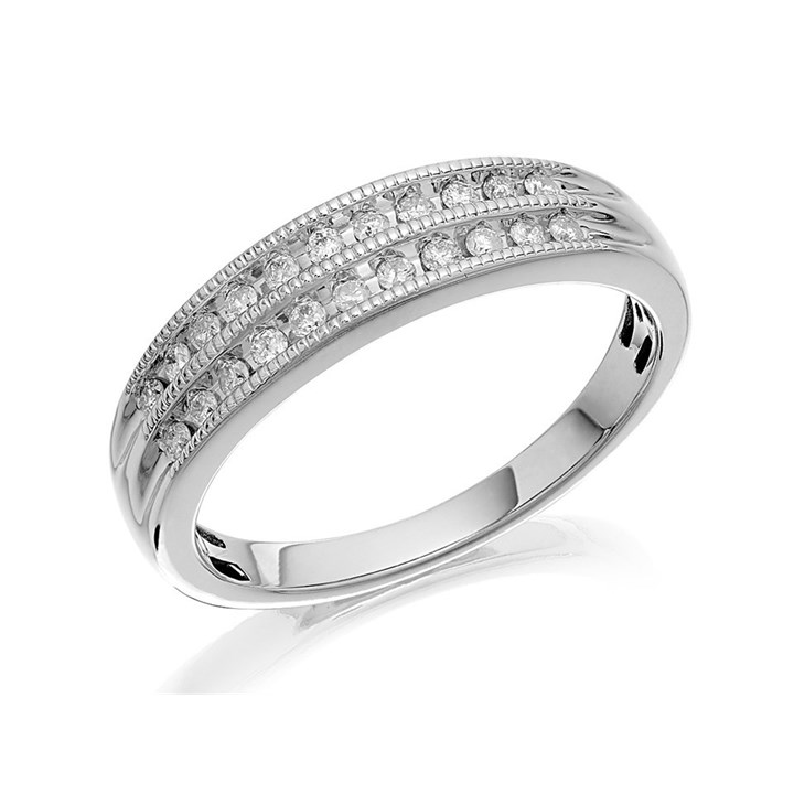 9ct White Gold Diamond Band Ring - 20pts - D71170