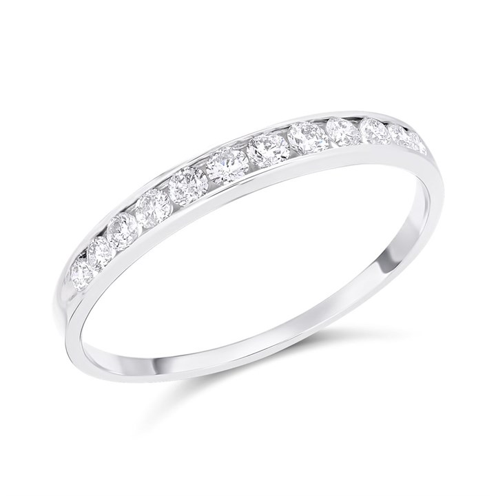 9ct White Gold Diamond Half Eternity Ring - 1/4ct - D71196