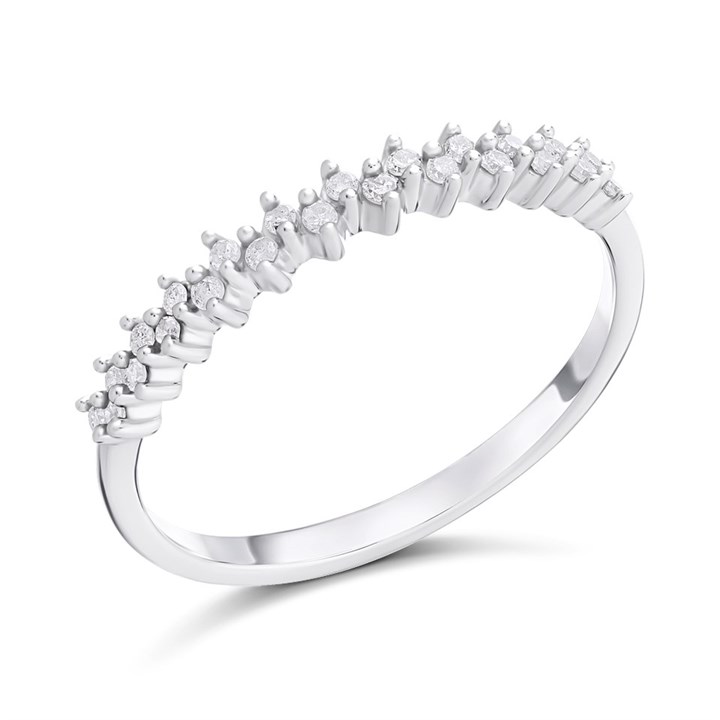 9ct White Gold Diamond Half Eternity Ring - 15pts - D71202