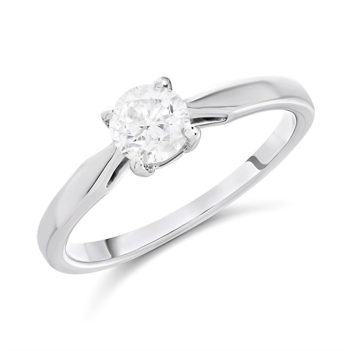 9ct White Gold Diamond Solitaire Engagement Ring - 1/2ct - D71210