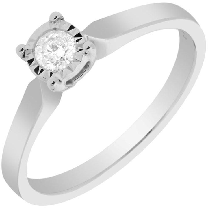 9ct White Gold Diamond Engagement Ring - 15pts - D71212
