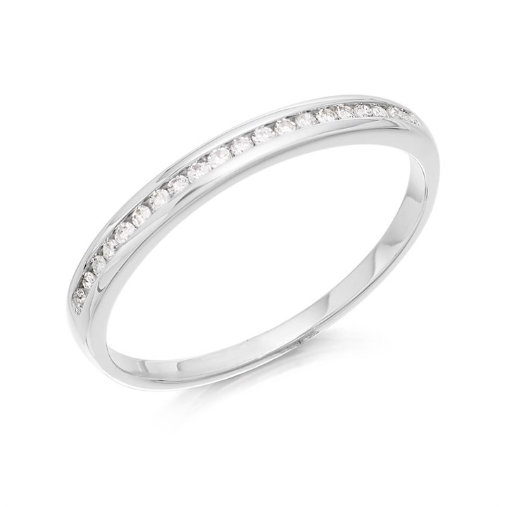 9ct White Gold Diamond Half Eternity Ring - 10pts - D71218