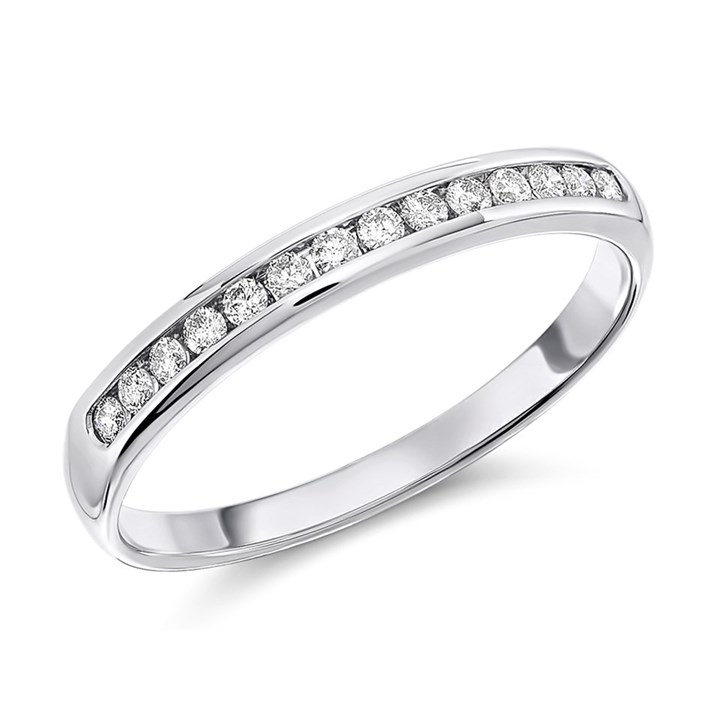 9ct White Gold Diamond Half Eternity Ring - 15pts - D71219