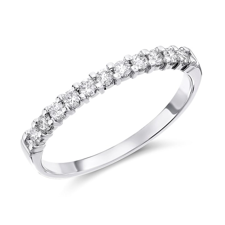 9ct White Gold Diamond Half Eternity Ring - 1/4ct - D71222