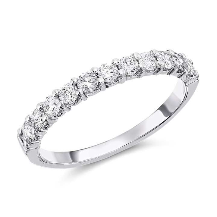 9ct White Gold Diamond Half Eternity Ring - 1/2ct - D71224