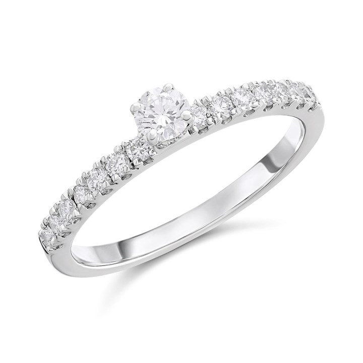 9ct White Gold Diamond Engagement Ring - 1/2ct - D71228