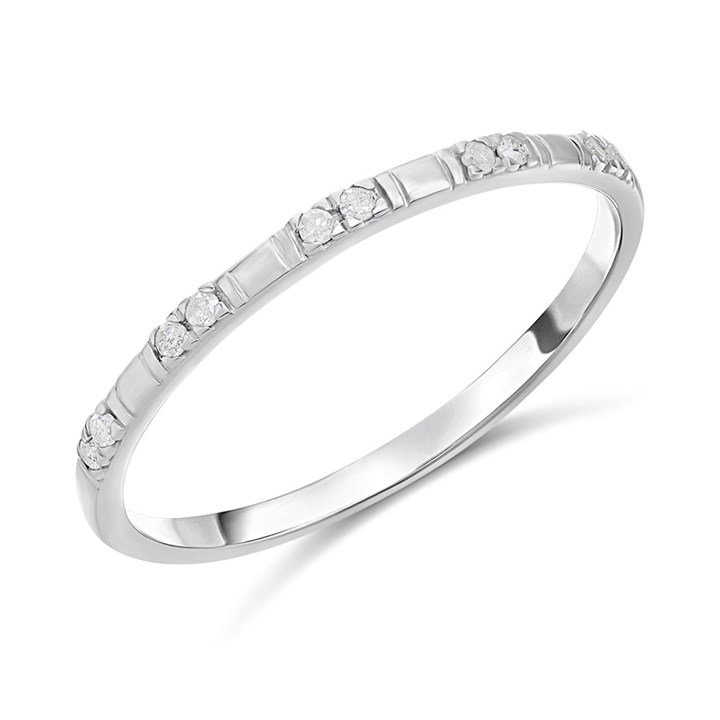 9ct White Gold Diamond Half Eternity Ring - D71241