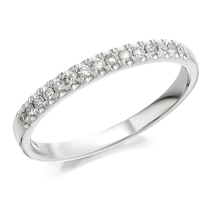 9ct White Gold Diamond Half Eternity Ring - 15pts - D7154