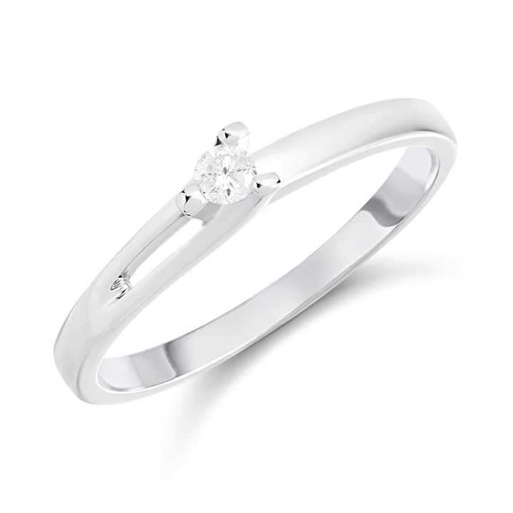 9ct White Gold Fancy Single Stone Diamond Ring - D72157