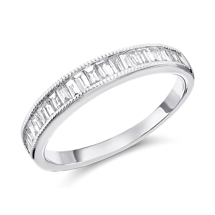 9ct White Gold Diamond Half Eternity Ring - 1/2ct - D72231