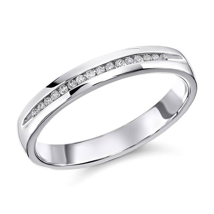 9ct White Gold Diamond Half Eternity Ring - 7pts - D77235