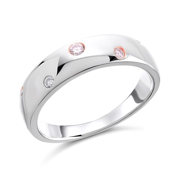 One In A Million 9ct White Gold Pink Diamond Band Ring - 10pts - D7840