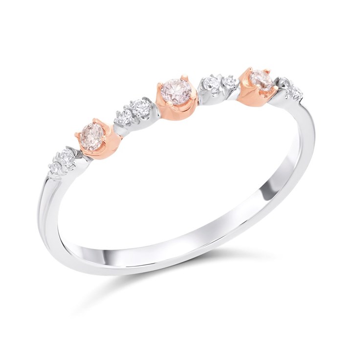 One In A Million 9ct Two Colour Gold Pink Diamond Ring - 12pts - D7841