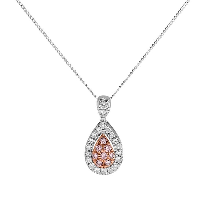 One In A Million 9ct Two Colour Gold Pink Diamond Necklace - 20pts - D7850