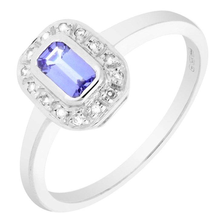 9ct White Gold Tanzanite And Diamond Ring - D79246