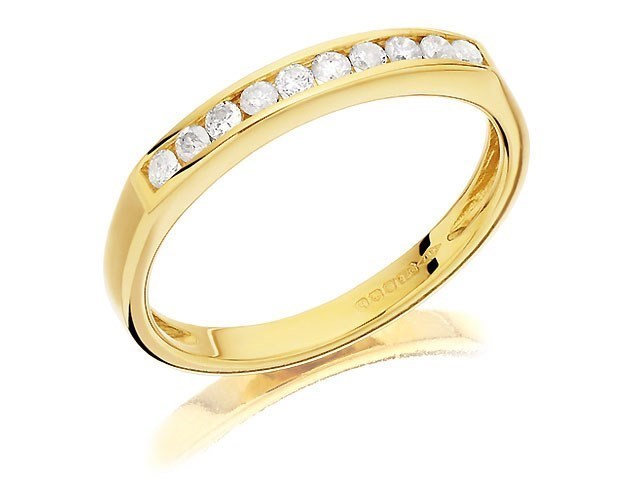 9ct Gold Diamond Half Eternity Ring - 20pts - D8002