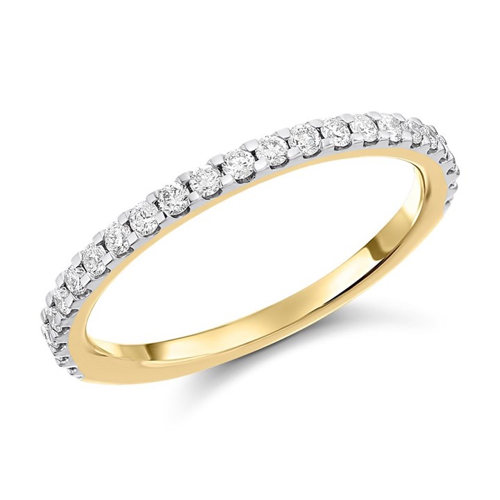 9ct Gold Diamond Half Eternity Ring - 1/3ct - AGI Certificated - D80119