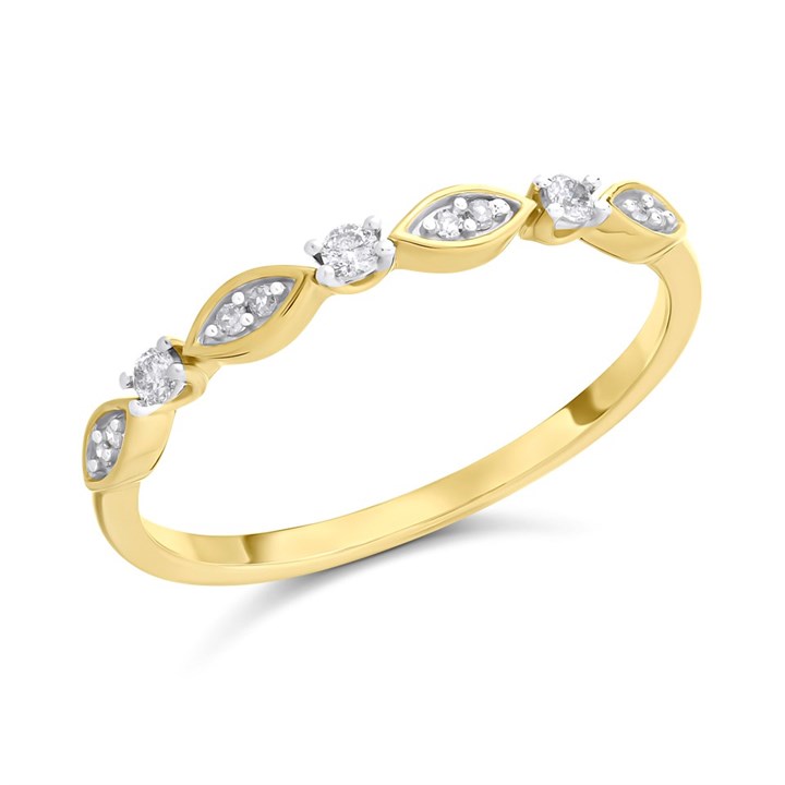 9ct Gold Diamond Ring - 8pts - D80128