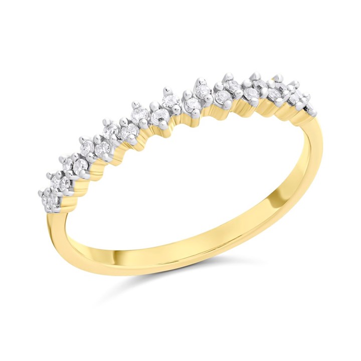 9ct Gold Diamond Half Eternity Ring - 15pts - D80129