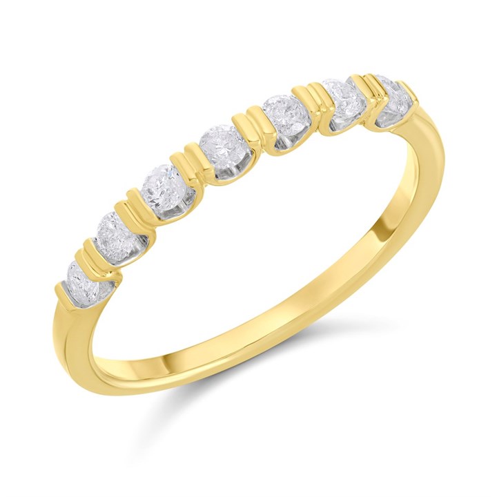 9ct Gold Diamond Half Eternity Ring - 30pts - D80131