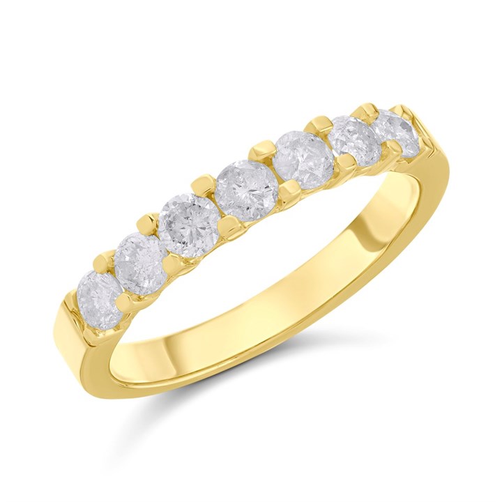 9ct Gold Diamond Half Eternity Ring - 3/4ct - D80132