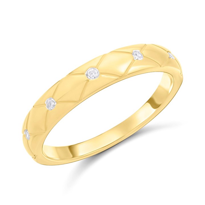 9ct Five Stone Diamond Band Ring - D80138