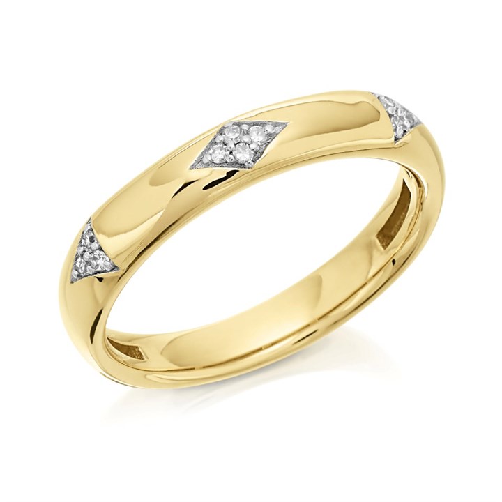 9ct Gold Diamond Set Wedding Ring - 5pts - D80248