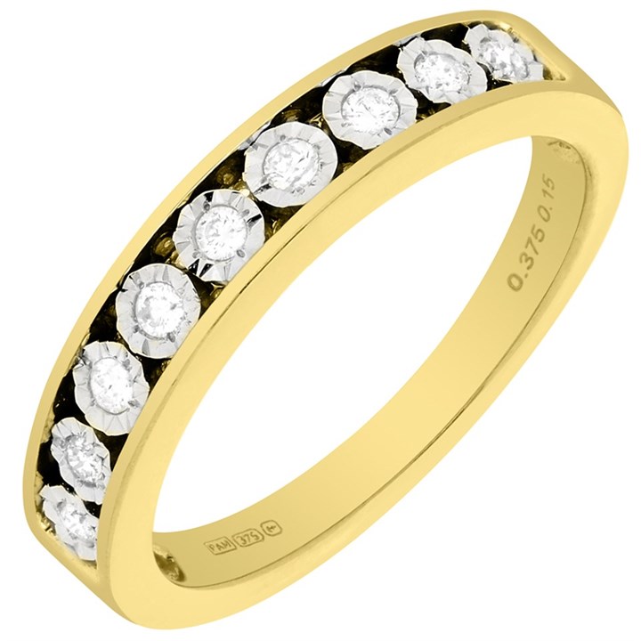 9ct Gold Diamond Half Eternity Ring - 15pts - D80264