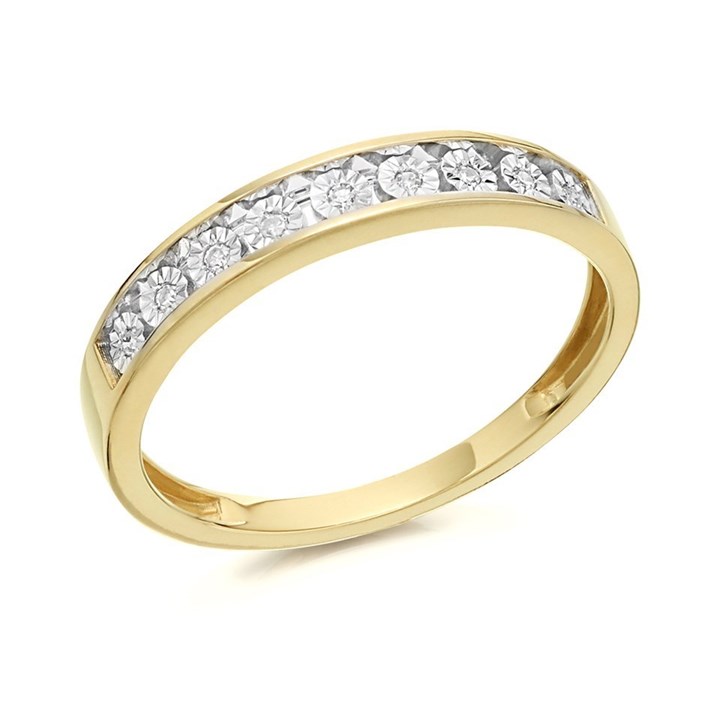 9ct Gold Diamond Half Eternity Ring - 4pts - D8031