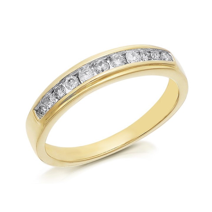 9ct Gold Diamond Half Eternity Ring - 1/4ct - EXCLUSIVE - D8071