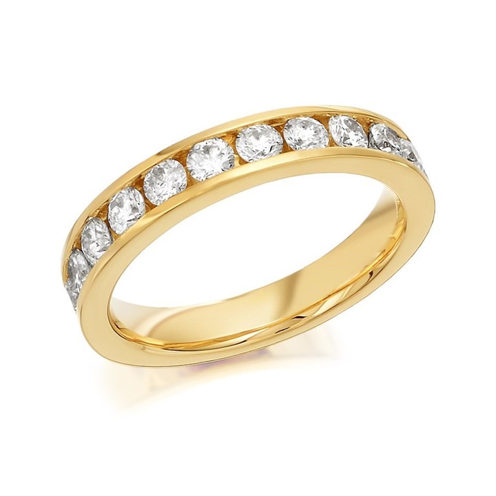 9ct Gold 1 Carat Diamond Half Eternity Ring - AGI Certificated - D8077