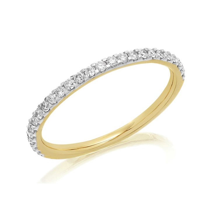 9ct Gold Diamond Half Eternity Ring - 1/4ct - AGI Certificated - D8079
